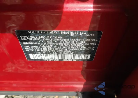 2014 Subaru Forester 2.5I z USA, uszkodzony, nr VIN JF2SJAAC0EH483455